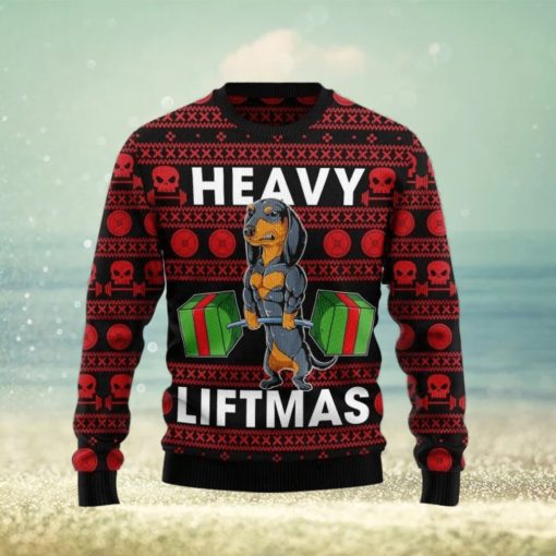 Dachshund Heavy Liftmas Ugly Sweater For Christmas