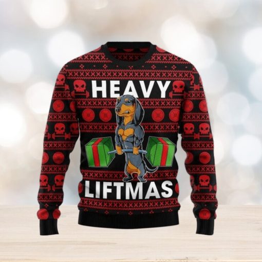 Dachshund Heavy Liftmas Ugly Sweater For Christmas