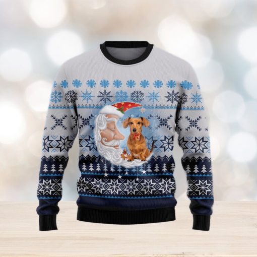 Dachshund Love Santa Moon Ugly Christmas Sweater Gift Men Women