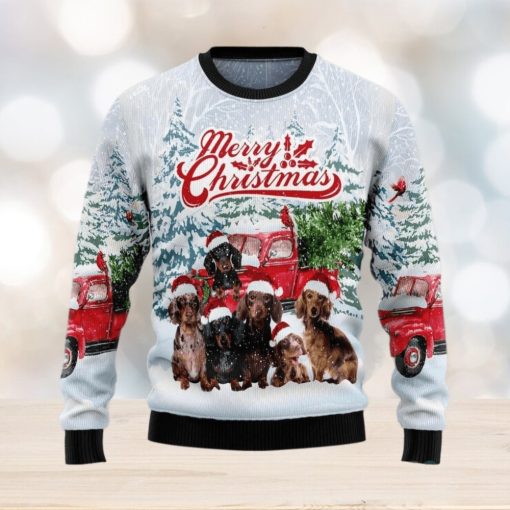 Dachshund Merry Ugly Sweater For Christmas