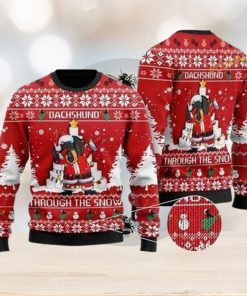 Dachshund Through The Snow Dabbing Ugly Christmas Sweater