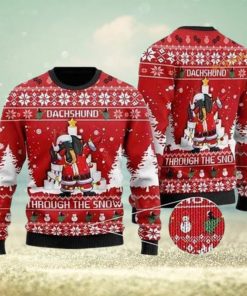 Dachshund Through The Snow Dabbing Ugly Christmas Sweater