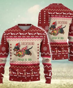 Dachshund Through The Snow Ugly Christmas Sweater Men And Women Christmas Gift Sweater