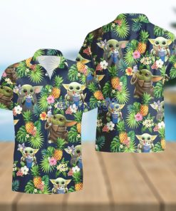 Dairy Queen Baby Yoda Pineapple Tropical Hawaiian Shirt And Shorts Aloha Summer Gift For Men And Women