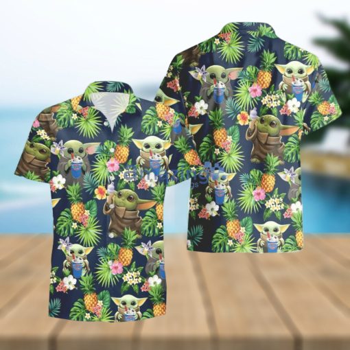 Dairy Queen Baby Yoda Pineapple Tropical Hawaiian Shirt And Shorts Aloha Summer Gift For Men And Women