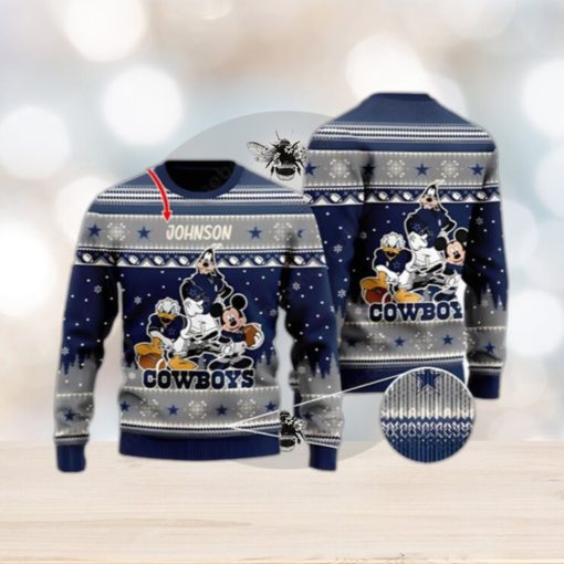 Dallas Cowboys Characters Disney Ugly Christmas Sweater