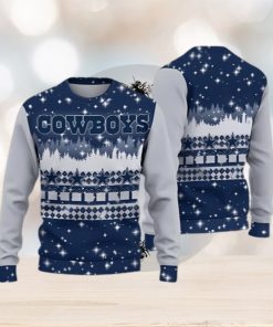 Dallas Cowboys Christmas Forrest Pattern Ugly Christmas Sweater - Limotees