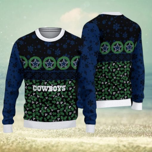 Dallas Cowboys Christmas Pattern 3D Candle Ugly Sweater