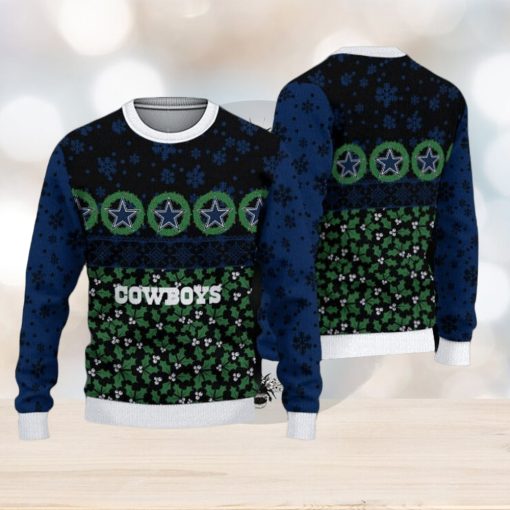 Dallas Cowboys Christmas Pattern 3D Candle Ugly Sweater