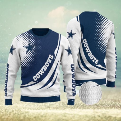 Dallas Cowboys Over Print Full 3D KNITTED Sweater Gift For Men And Women