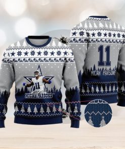 Dallas Cowboys – Micah Parsons #11 Custom Name And Number Ugly Christmas Sweater