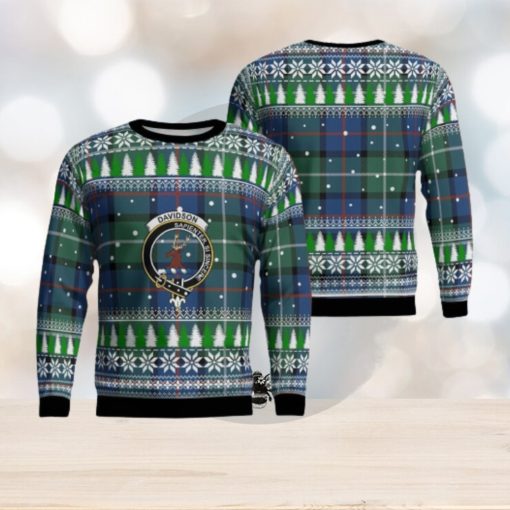 Davidson of Tulloch Crest Tartan Christmas Ugly Sweater 3D Gift For Men And Women