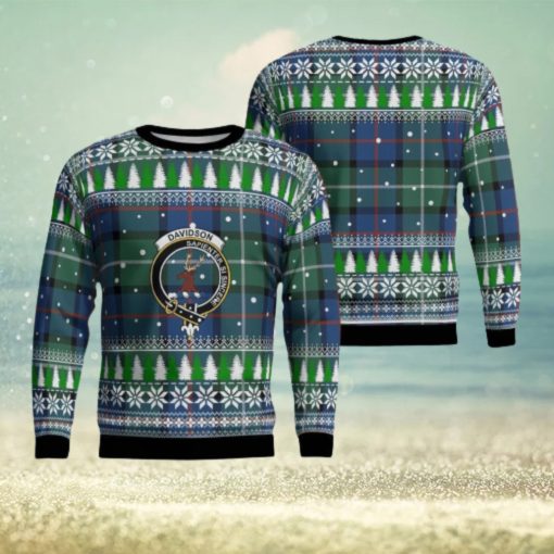 Davidson of Tulloch Crest Tartan Christmas Ugly Sweater 3D Gift For Men And Women