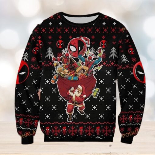 Deadpool with Spider Man Marvel Ugly Christmas Sweater