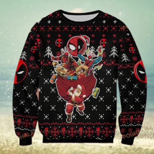 Deadpool with Spider Man Marvel Ugly Christmas Sweater