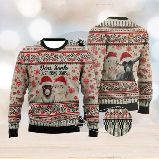 Dear Santa Just Bring Goats Ugly Christmas Sweater, Xmas Goat Sweater