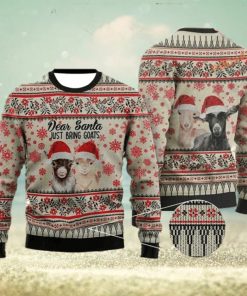 Dear Santa Just Bring Goats Ugly Christmas Sweater, Xmas Goat Sweater