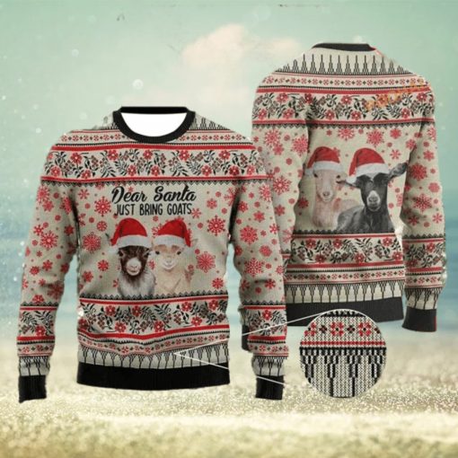 Dear Santa Just Bring Goats Ugly Christmas Sweater, Xmas Goat Sweater