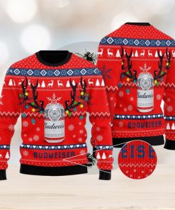 Deer Budweiser Ugly Christmas Sweater Xmas Gift Men And Women Christmas Sweater