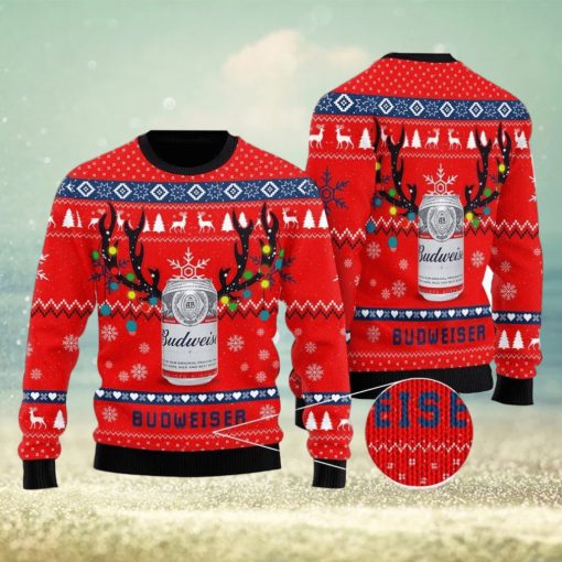 Deer Budweiser Ugly Christmas Sweater Xmas Gift Men And Women Christmas Sweater