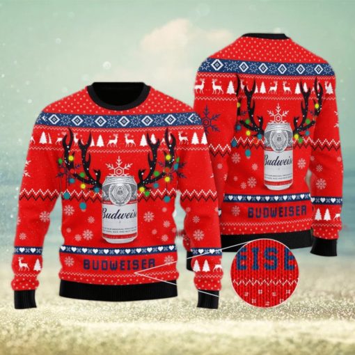 Deer Budweiser Ugly Christmas Sweater