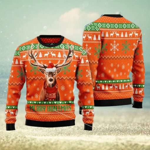 Deer Merry Huntmas Ugly Christmas Sweater 3D Gift Christmas Funny