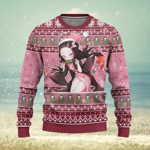 Demon Slayer Nezuko Kamado Anime Ugly Christmas Sweater 3D Gift For Men And Women Xmas Gift