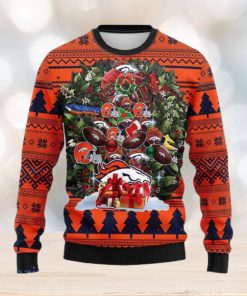 Denver Brocos Tree Ugly Christmas Fleece Sweater