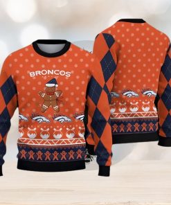 Denver Broncos Christmas Gingerbread Man Ugly Sweater For Men Women