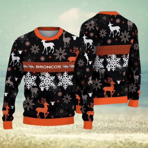 Denver Broncos Christmas Pattern All Over Print Mulled Ugly Sweater