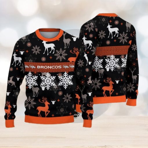 Denver Broncos Christmas Pattern All Over Print Mulled Ugly Sweater