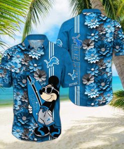 Detroit Lions Aloha Mick Pattern Hawaiian Shirt For Fans