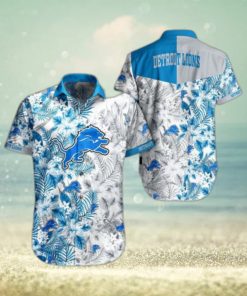 Detroit Lions NFL Beach Shirt Graphic Floral Pattern Print This Summer Hawaiian Shirt