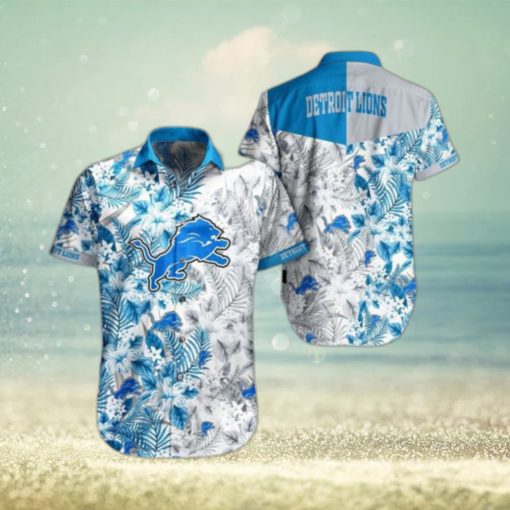 Detroit Lions NFL Beach Shirt Graphic Floral Pattern Print This Summer Hawaiian Shirt