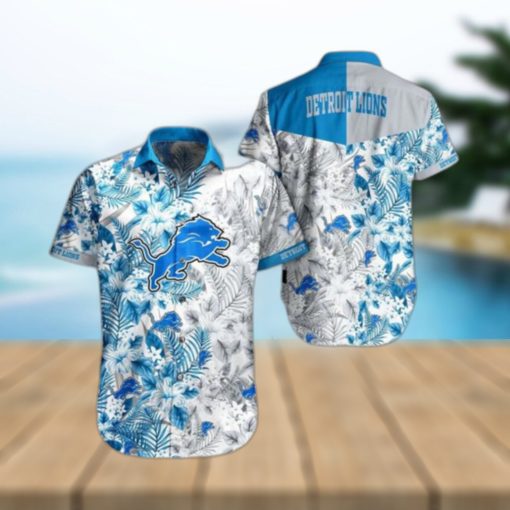 Detroit Lions NFL Beach Shirt Graphic Floral Pattern Print This Summer Hawaiian Shirt