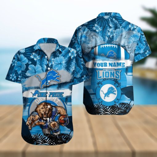 Detroit Lions NFL Hawaiian shirt Custom Name Summer Gift