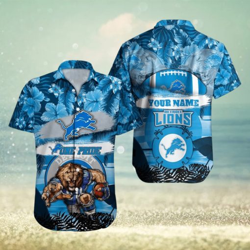 Detroit Lions NFL Hawaiian shirt Custom Name Summer Gift