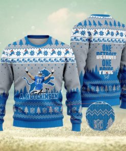 Detroit Lions – Aidan Hutchinson #97 One Detroit One Pride Ugly Christmas Sweater