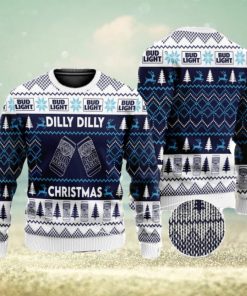 Dilly Dilly Bud Light Beer 3D All Over Printed Ugly Christmas Sweater Christmas Gift For Family