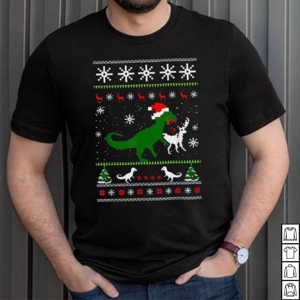 Ugly christmas sweater 2025 dinosaur eating reindeer