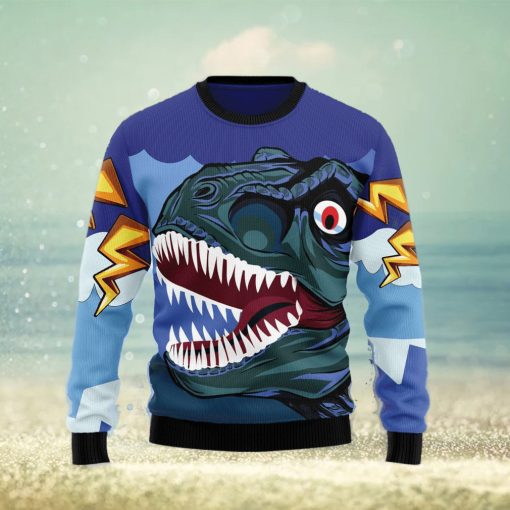 Dinosaur Face Ugly Christmas Sweater Gift Men Women