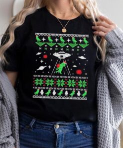 Dinosaur Ugly Christmas Sweater Alien Ufo T Rex Abduction Shirt