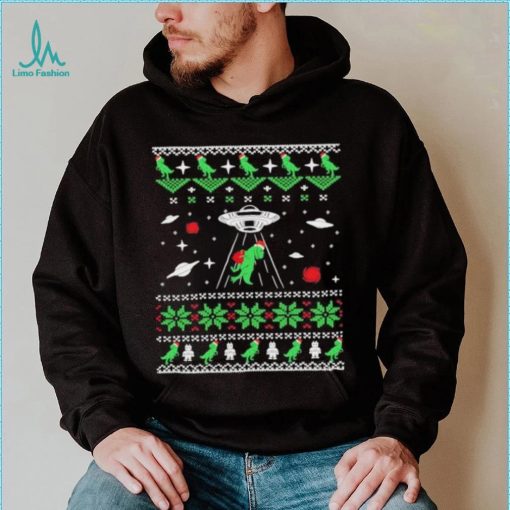 Dinosaur Ugly Christmas Sweater Alien Ufo T Rex Abduction Shirt