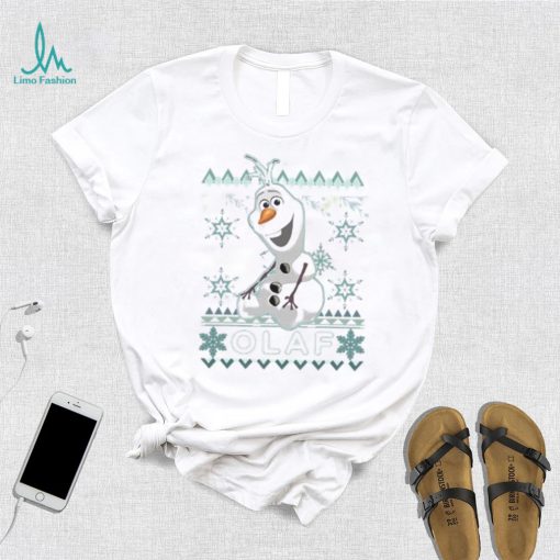 Disney Frozen Olaf Ugly Christmas Sweater Graphic T shirt, Funny Olaf Shirt, Disneyland Very Merry Xmas Party