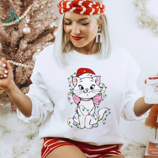 Disney Marie Aristocats Cat Santa Christmas Lights Shirt