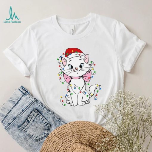 Disney Marie Aristocats Cat Santa Christmas Lights Shirt