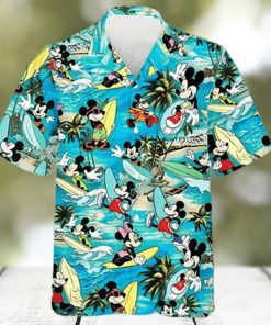 NFL Atlanta Falcons Hawaiian Shirt Mickey Mouse Surfing Beach