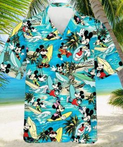 Disney Mickey Mouse Surfing Hawaiian Shirt Gift For Beach Holiday