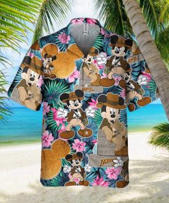 Disney Mickey Summer Tropical Floral Indiana Jones  Disney Hawaiian Shirt