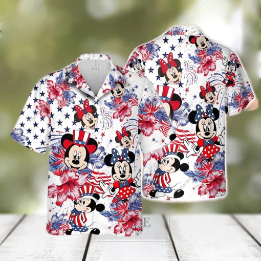 Disneyland Independence Day Hawaiian Shirt  Disneyland Hibiscus Hawaiian Shirt